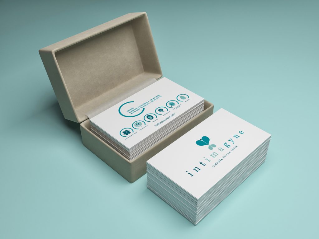 Tarjeta de visita del proyecto Intimagyne por Paula Trilles