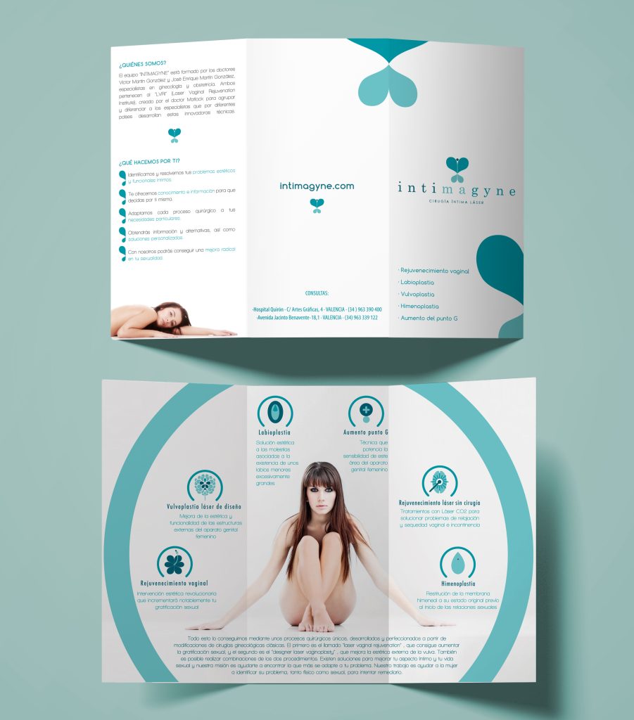 Tríptico informativo diseñado para Intimagyne