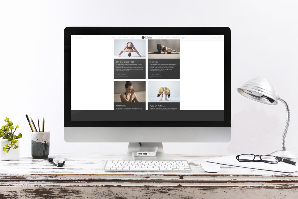 Vista de diseño web Inhala Centro Yoga – versión alternativa