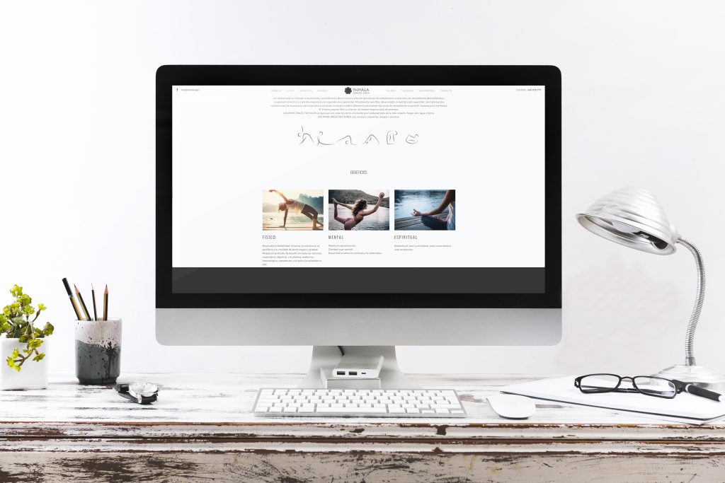 Detalle de diseño web Inhala Centro Yoga